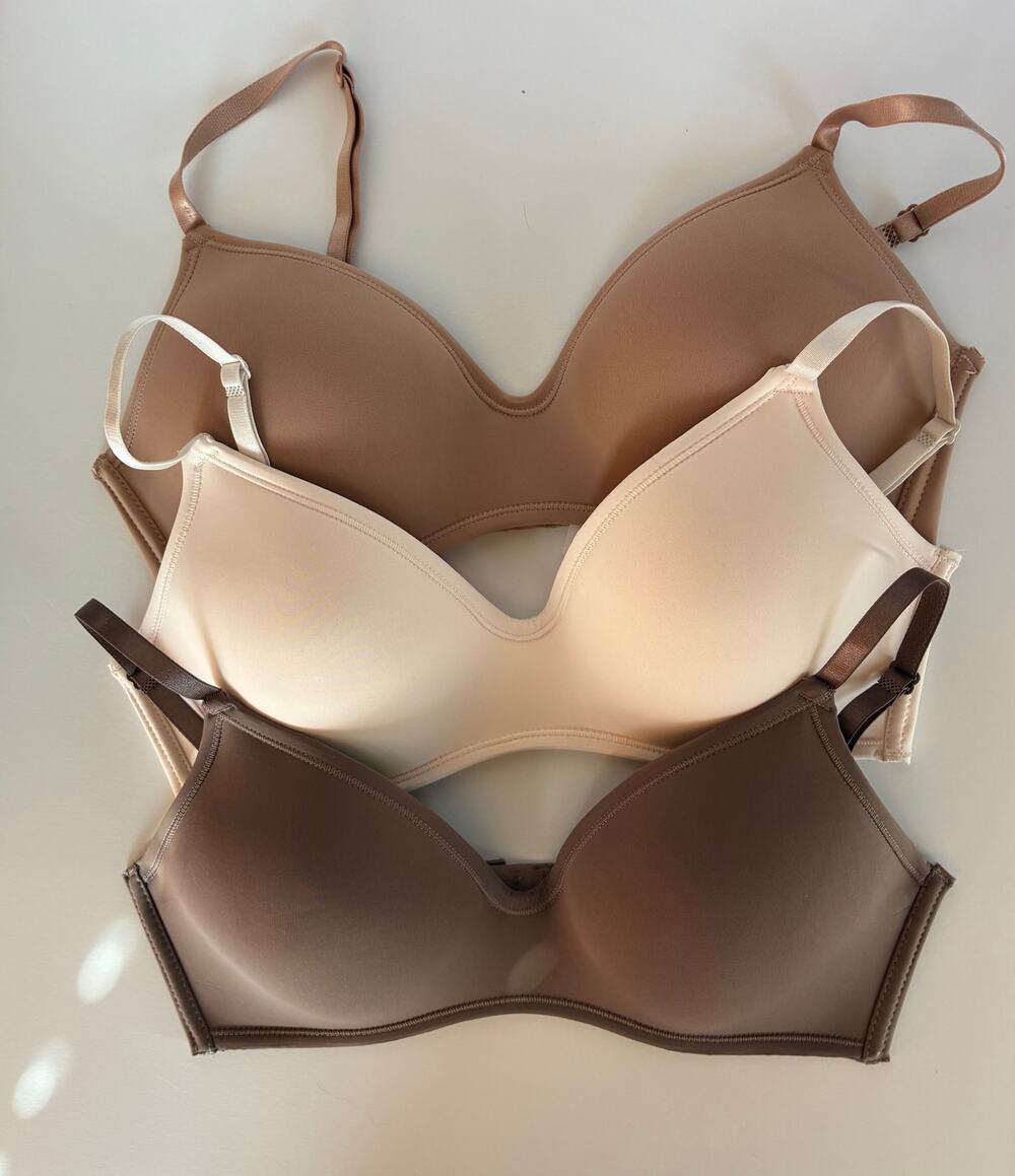 Sophie b Bra Bundle of 3 T-Shirt Invisible Edge Wireless Lightly Padded Size 34B